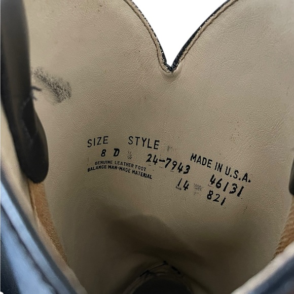 vintage Justin men's black leather roper boots, size 8 D, style 24-7943 - Picture 9 of 9